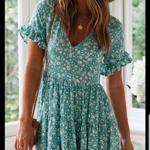 Holidress Floral Printed Mini A Line Dress